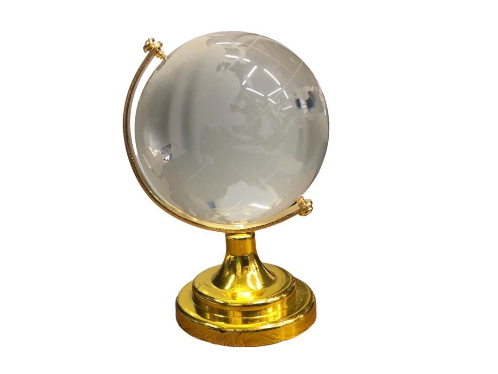 Gold Cam Dünya Küre Ofis Hediyesi (9 cm)