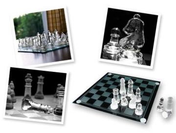 Büyük Cam Satranç Takımı (Glass Chess) 25 Cm