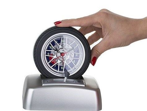 Sesli Araba Lastiği Alarmlı Saat Spinning Tire Alarm Clock