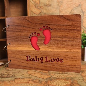 Ahşap Kapaklı Baby Love Temalı Albüm