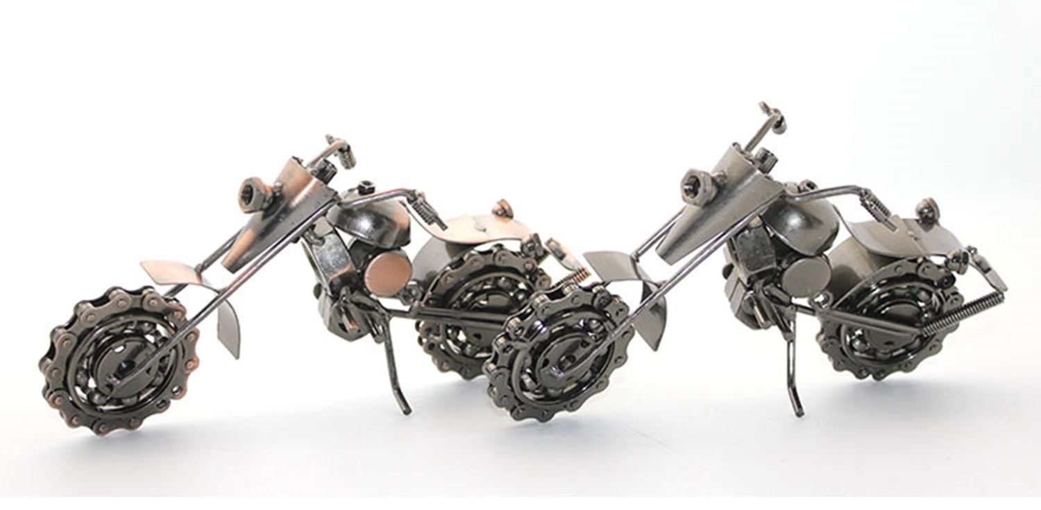 Metal Bilyeli Tekerlekli Motorsiklet Maketi (20 cm)