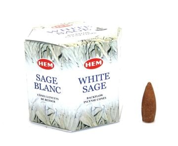 Hem White Sage Back Flow (Geri Akış) Cones Konik Tütsü (40 Adet)