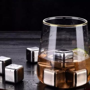 6'lı Çelik Metal Buz Küpü Viski Taşı Seti