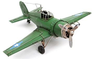 Dekoratif Eskitme Yeşil Savaş Uçağı