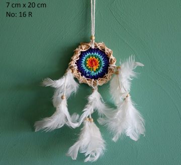 Rengarenk Beyaz Püsküllü Rüya Düş Kapanı Dream Catcher