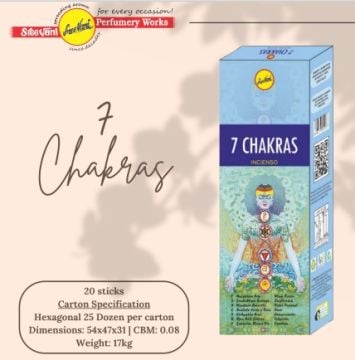 Sree Vani Seven Chakras Çubuk Tütsü İncense Sticks (120 Adet)