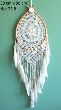 Beyaz Dantelli Dream Catcher Rüya Düş Kapanı