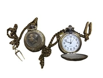 Antika Atatürk Kabartmalı Köstekli Cep Saati