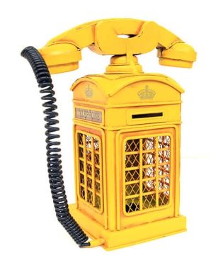Dekoratif Nostaljik Metal Ahizeli Telefon Kumbara