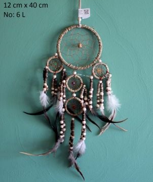 5 Halkalı Boncuk Püsküllü Rüya Düş Kapanı Dream Catcher