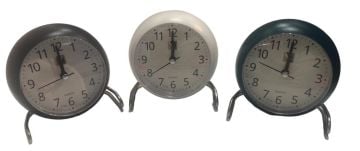 Dekoratif Metal Ayaklı Oval Tasarımlı Alarmlı Masa Saati