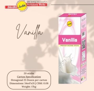 Sree Vani Vanilya (Vanilla) Çubuk Tütsü Incense Sticks (120 Adet)