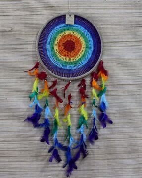 Dream Catcher Renkli Püsküllü Kolye Düş Kapanı