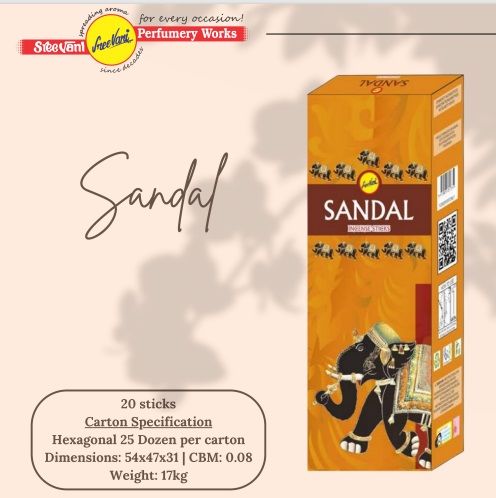 Sree Vani Sandal Çubuk Tütsü Incense Sticks (120 Adet)