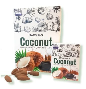 Darshan Coconut Geri Akış Back Flow Konik Tütsü (120 Adet)