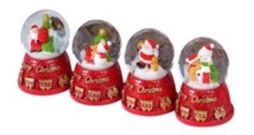 Mini Yılbaşı Temalı Noel Baba Kardan Adam Cam Kar Küresi