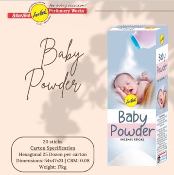 Sree Vani Baby Powder (Bebek Pudrası) Çubuk Tütsü (120 Adet)