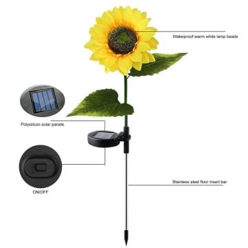Güneş Enerjili Solar  Ayçiçeği Bahçe Balkon Aydınlatma