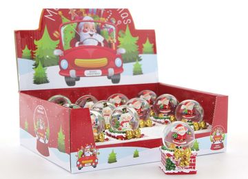 Mini Yılbaşı Ağacı Temalı Noel Baba Cam Kar Küresi