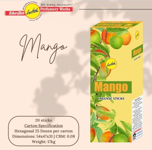 Sree Vani Mango Çubuk Tütsü Incense Sticks (120 Adet)