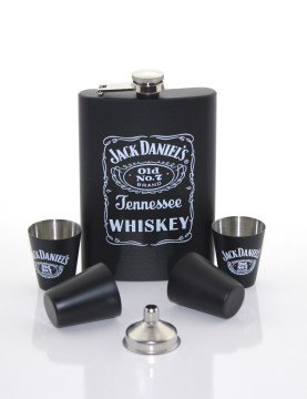 Jack Daniel's Cep İçki Matarası ve Shot Bardağı Seti (6 Parça)