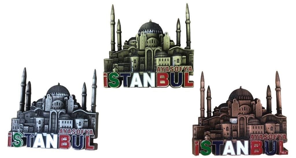 Dekoratif Ayasofya Cami İstanbul Tasarımlı Metal Magnet (12 Adet)