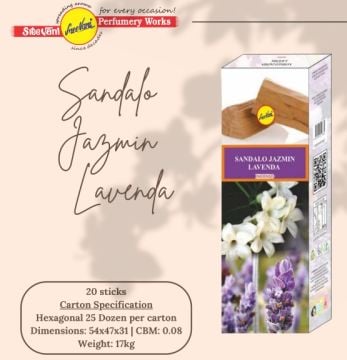 Sree Vani Sandal Yasemin Lavanta Çubuk Tütsü Incense Sticks (120 Adet)