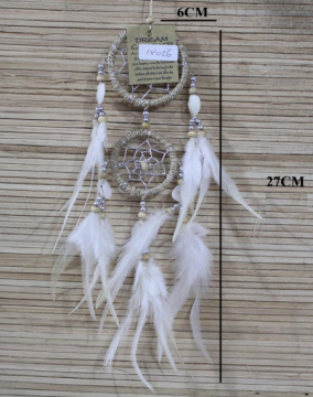 Dekoratif Boncuklu Tüylü Rüya Düş Kapanı DreamCatcher