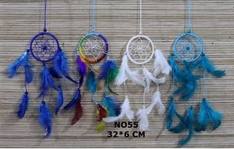 Renkli Tüylü Rüya Düş Kapanı Dream Catcher (32 cm x 6 cm)