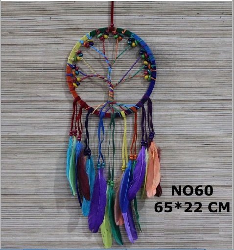 Hayat Ağacı Boncuklu Rüya Düş Kapanı Dream Catcher (65 cm x 22 cm)