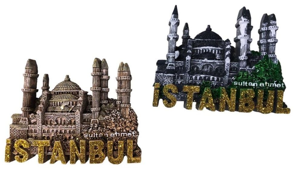 Dekoratif İstanbul Sultan Ahmet Cami Tasarımlı Polyester Magnet (12 Adet)