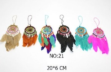 Dream Catcher Renkli Tüylü Dekoratif Rüya Düş Kapanı