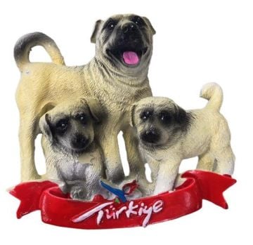 Kangal Ve Yavruları Tasarımlı Polyester Magnet (12 Adet)