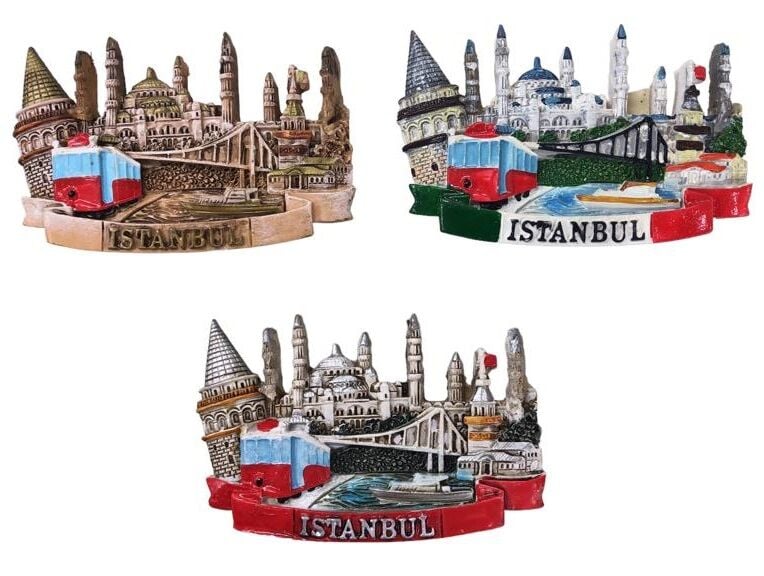 Görkemli İstanbul Tasarımlı Polyester Magnet (12 Adet)