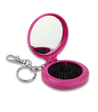 Baskı Yapılabilir Taraklı Pembe Mini Makyaj Aynası