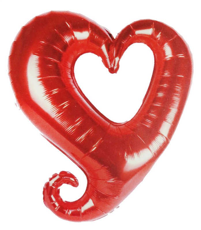 Kalp Şeklinde Ortası Açık Folyo Balon (45 cm x 45 cm)
