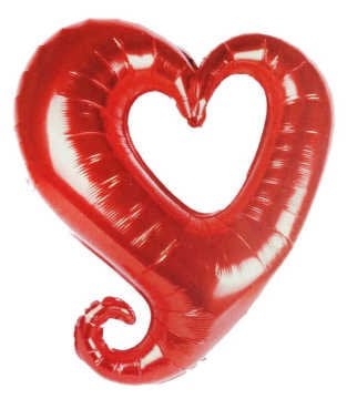 Kalp Şeklinde Ortası Açık Folyo Balon (45 cm x 45 cm)