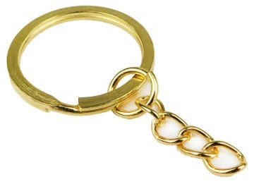 Altın Tasarımlı Metal Anahtarlık Halkası (4.5 cm) (50 Adet)