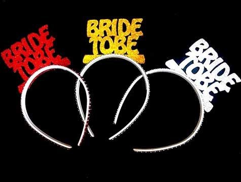 Bride Tobe Yazılı Taşlı Kına Gecesi Tacı