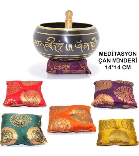 Dekoratif Renkli Tibet Meditasyon Çanı Minderi (14 cm)