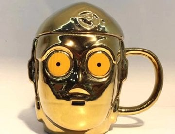 3D Gold Robot Tasarım Seramik Kupa Bardak