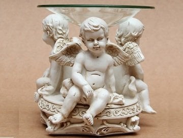 Dekoratif Oturan Üç Bebek Melek Buhurdanlık