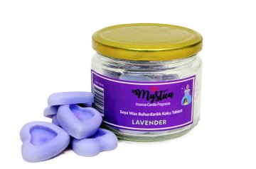 Kalp Tasarımlı Soya Wax Buhurdanlık Kokusu Lavender