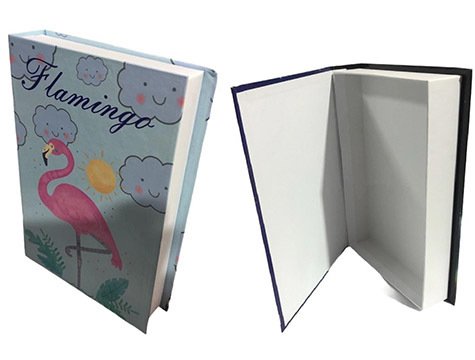 Karton Flamingo Kitap Şeklinde Hediye Kutusu