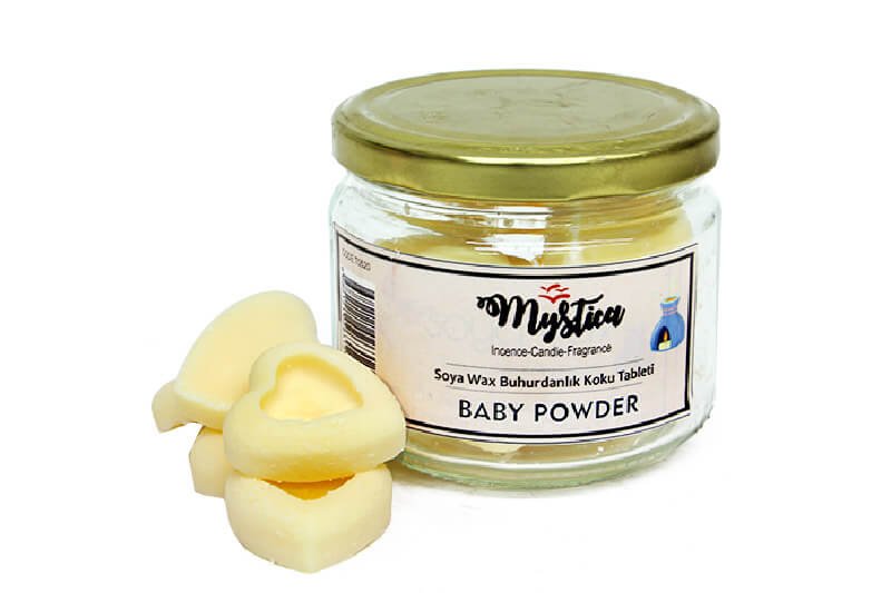 Kalp Tasarımlı Soya Wax Buhurdanlık Kokusu Baby Powder