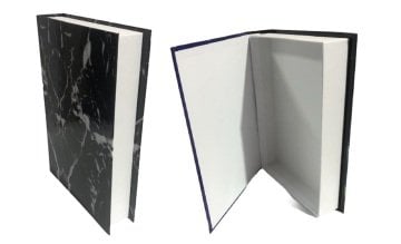 Siyah Mermer Desenli Kitap Tasarımlı Hediye Kutusu