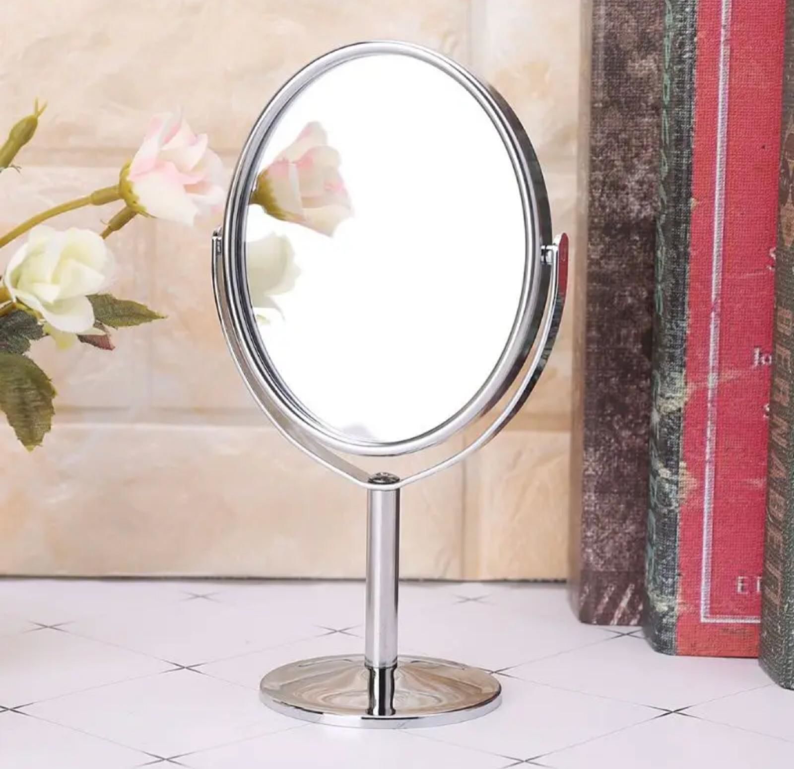 Dekoratif Gümüş Ayaklı Makyaj Aynası (16 cm)