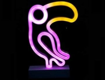 Dekoratif Papağan Şeklinde Neon Işıklı Masa Gece Lambası