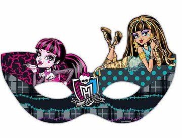 Monster High Doğum Günü Parti Karton Maskesi (6 Adet)