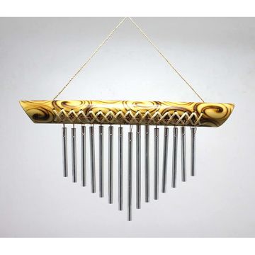 Dekoratif  Bambu Saplı Metal Rüzgar Çanı (35 cm x 20 cm)